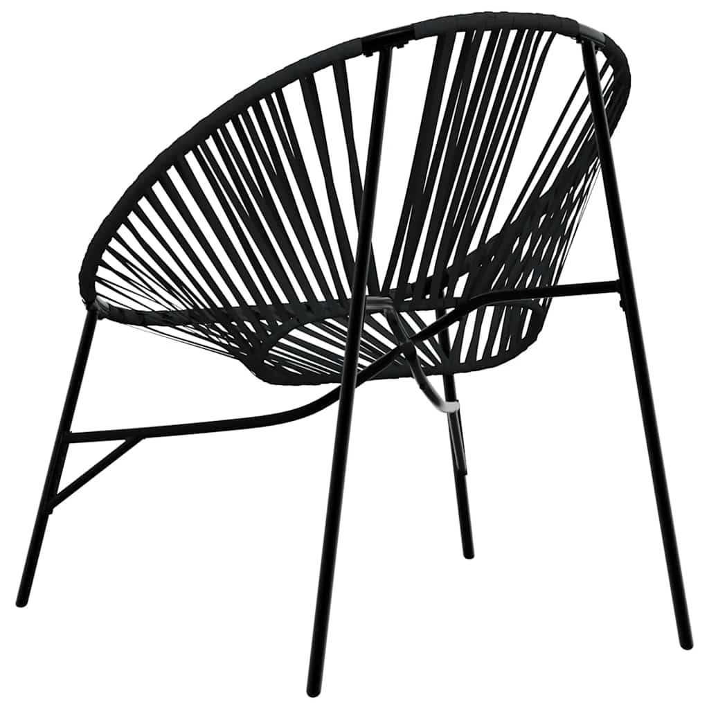 vidaXL Garden Chair Set 3 pcs Black Poly Rattan