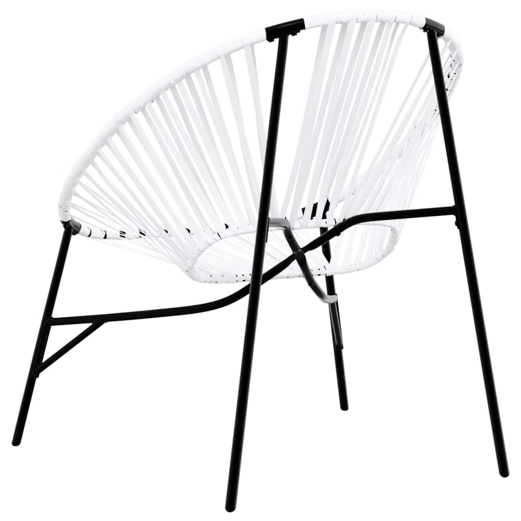 vidaXL Garden Chair Set 3 pcs Black and White Poly Rattan