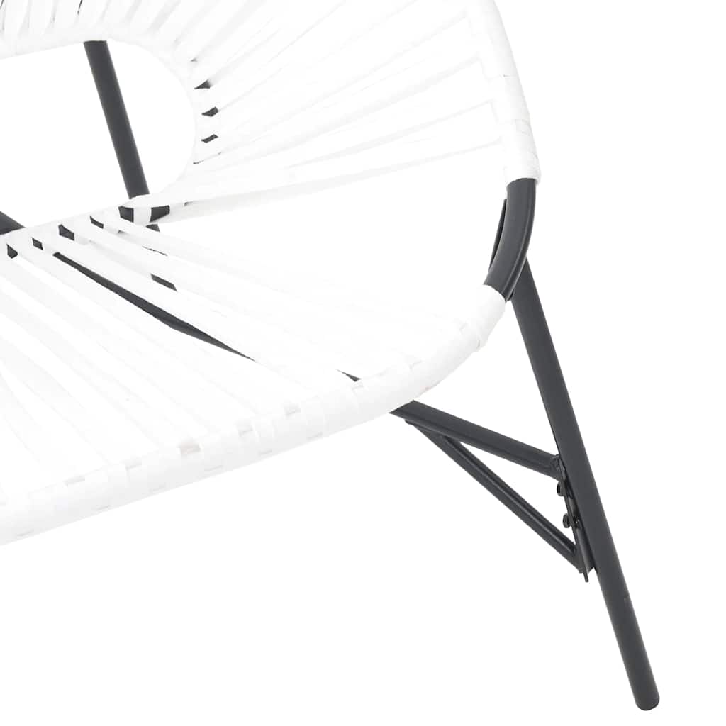 vidaXL Garden Chair Set 3 pcs Black and White Poly Rattan