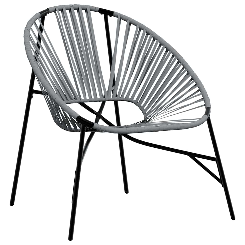 vidaXL Garden Chair Set 3 pcs Black and Light Grey Poly Rattan