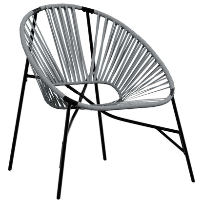 vidaXL Garden Chair Set 3 pcs Black and Light Grey Poly Rattan