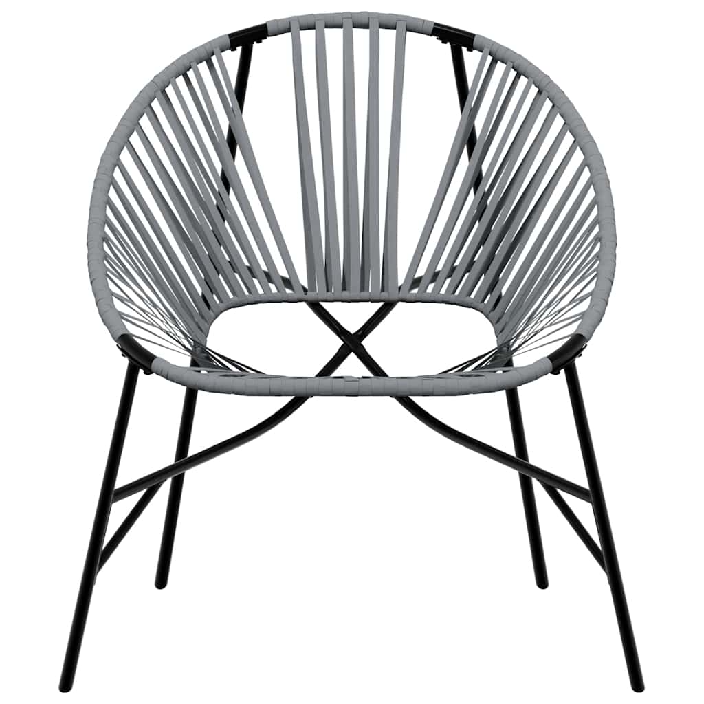 vidaXL Garden Chair Set 3 pcs Black and Light Grey Poly Rattan
