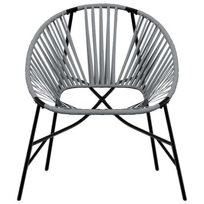 vidaXL Garden Chair Set 3 pcs Black and Light Grey Poly Rattan