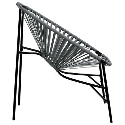 vidaXL Garden Chair Set 3 pcs Black and Light Grey Poly Rattan