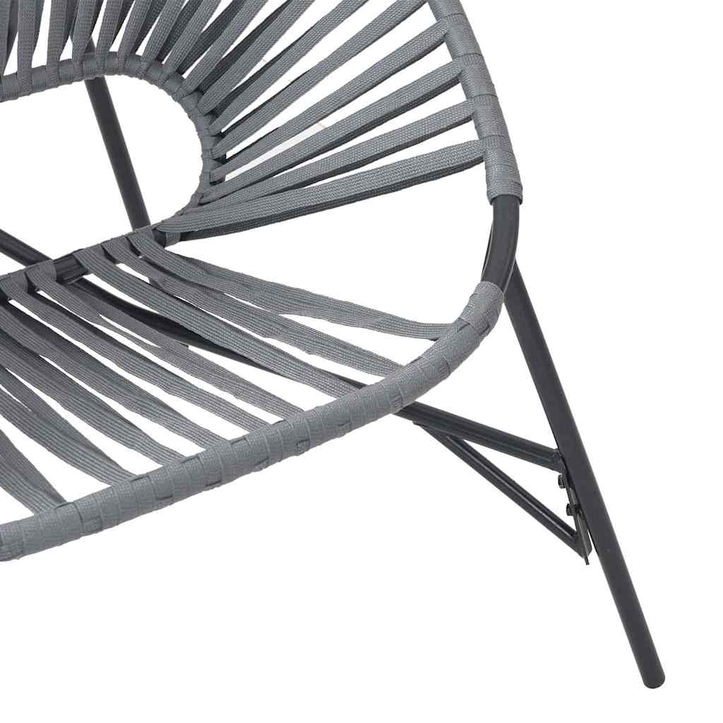 vidaXL Garden Chair Set 3 pcs Black and Light Grey Poly Rattan