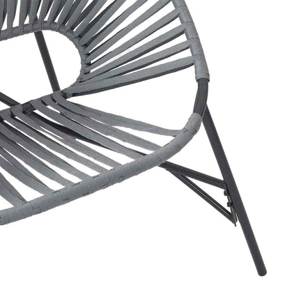 vidaXL Garden Chair Set 3 pcs Black and Light Grey Poly Rattan