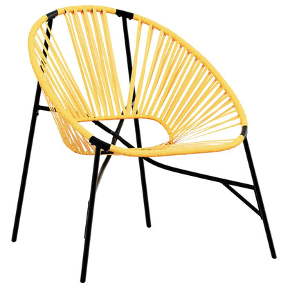 vidaXL Garden Chair Set 3 pcs Black and Yellow Poly Rattan