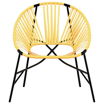 vidaXL Garden Chair Set 3 pcs Black and Yellow Poly Rattan