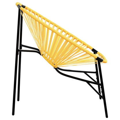 vidaXL Garden Chair Set 3 pcs Black and Yellow Poly Rattan