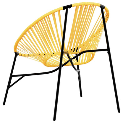 vidaXL Garden Chair Set 3 pcs Black and Yellow Poly Rattan