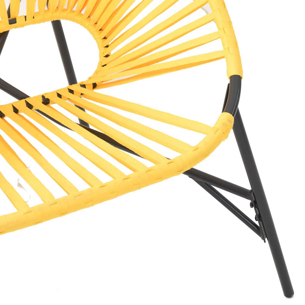 vidaXL Garden Chair Set 3 pcs Black and Yellow Poly Rattan