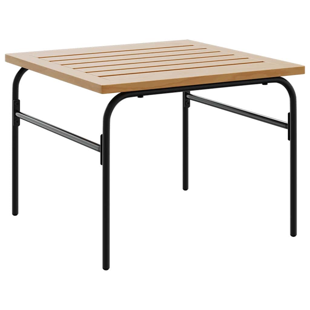vidaXL Garden Nest of Coffee Tables 2 pcs Brown and Black Steel