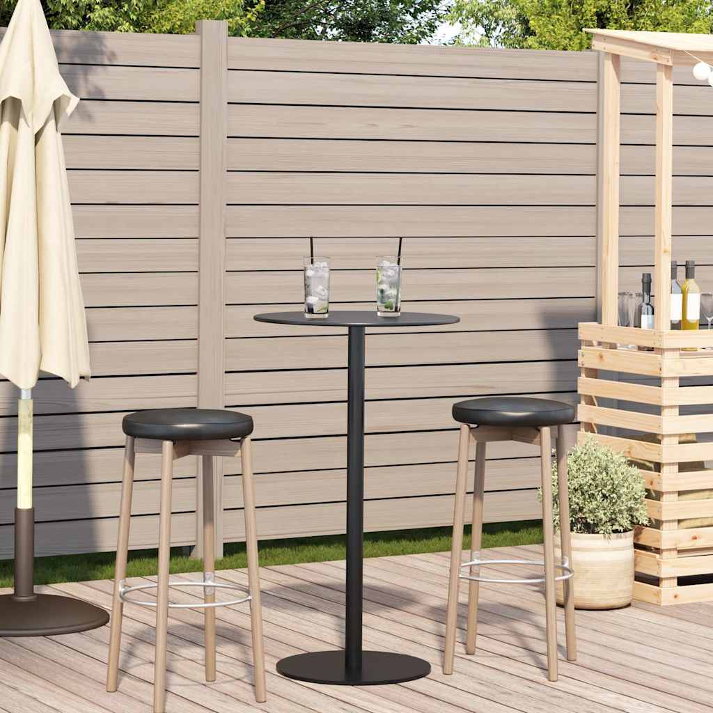 vidaXL Garden Table Round Black Ø60x105 cm Steel
