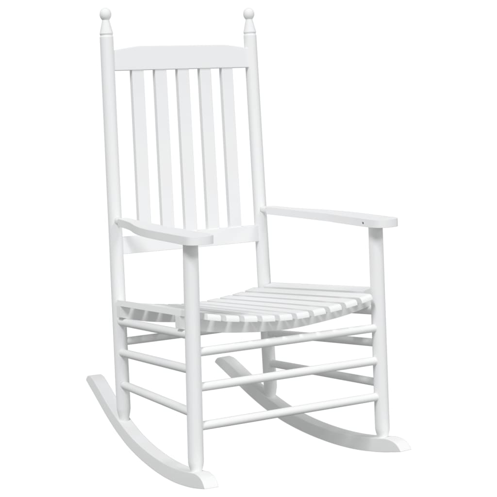 vidaXL Rocking Chairs with Curved Seats 2 pcs White Solid Wood Fir