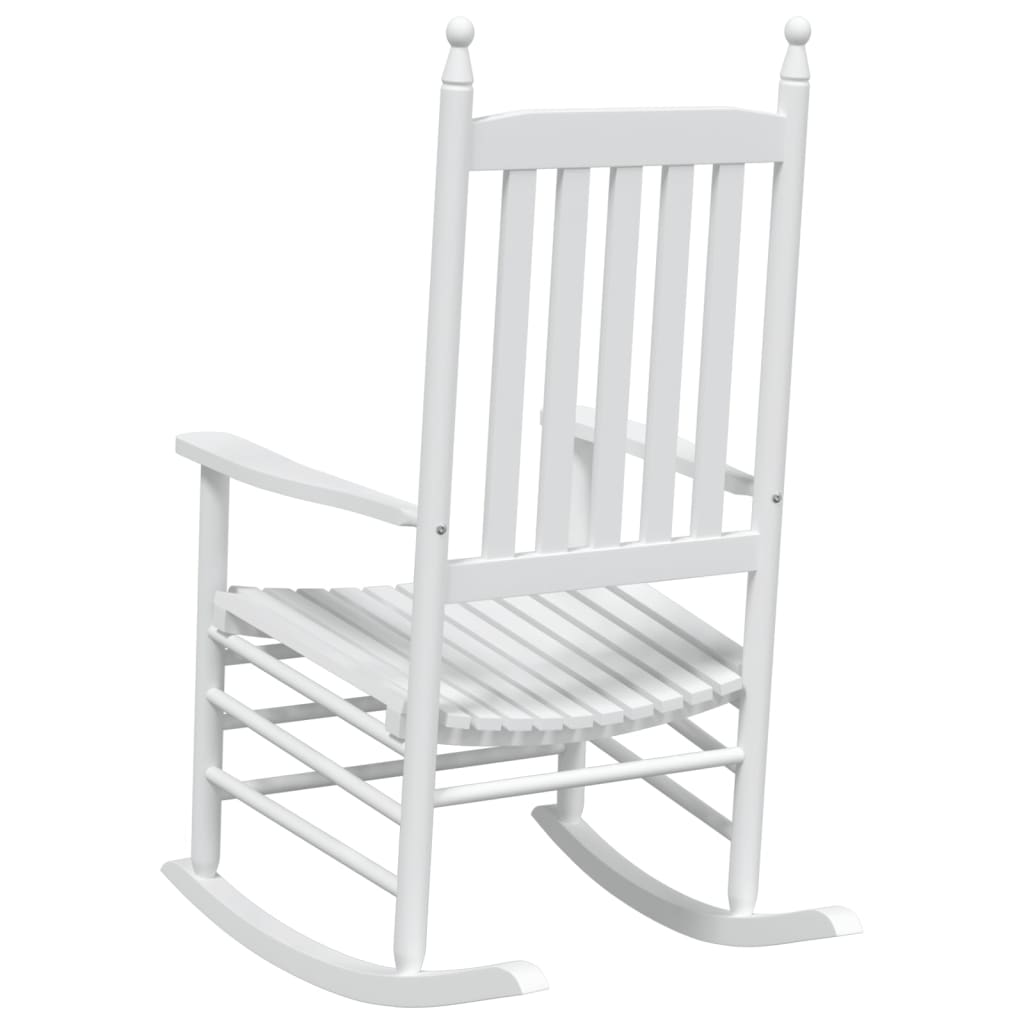 vidaXL Rocking Chairs with Curved Seats 2 pcs White Solid Wood Fir