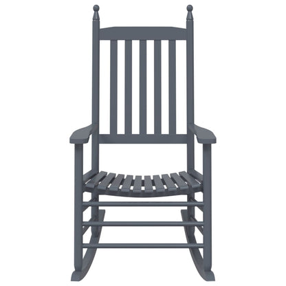 vidaXL Rocking Chairs with Curved Seats 2 pcs Grey Solid Wood Poplar