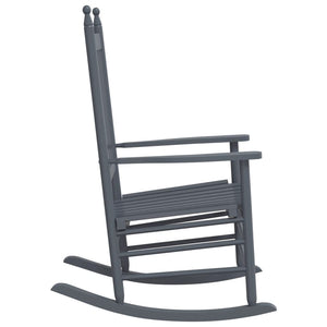 vidaXL Rocking Chairs with Curved Seats 2 pcs Grey Solid Wood Poplar