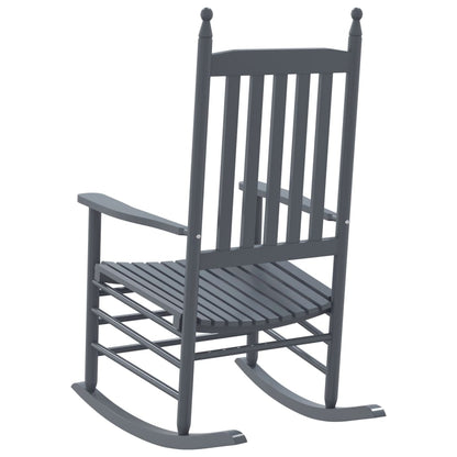 vidaXL Rocking Chairs with Curved Seats 2 pcs Grey Solid Wood Poplar