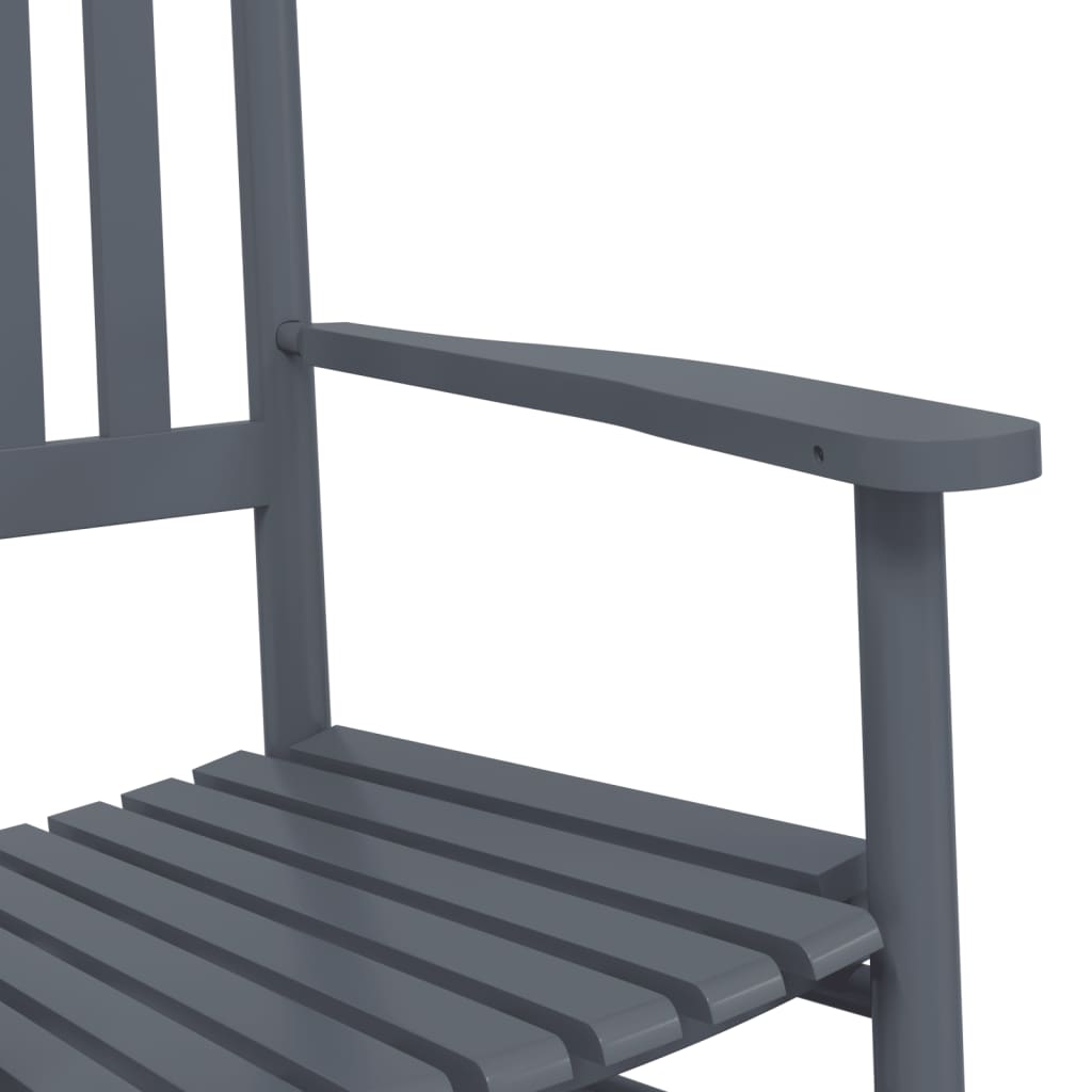 vidaXL Rocking Chairs with Curved Seats 2 pcs Grey Solid Wood Poplar