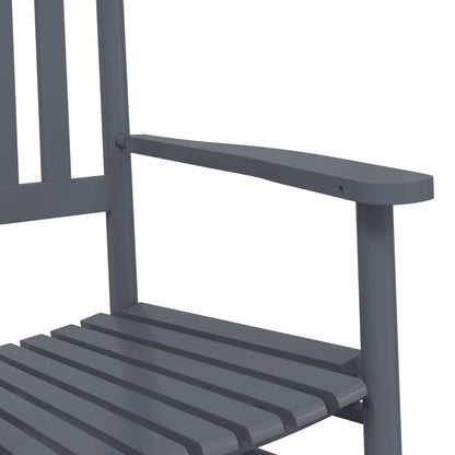 vidaXL Rocking Chairs with Curved Seats 2 pcs Grey Solid Wood Poplar