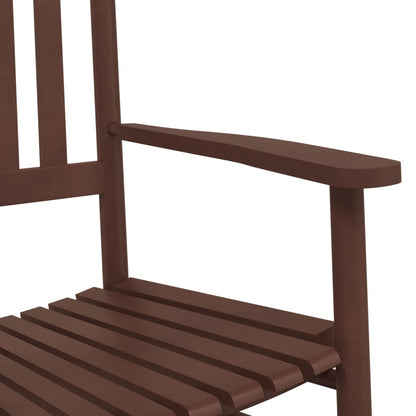 vidaXL Rocking Chairs 2pcs with Foldable Table Brown Solid Wood Poplar