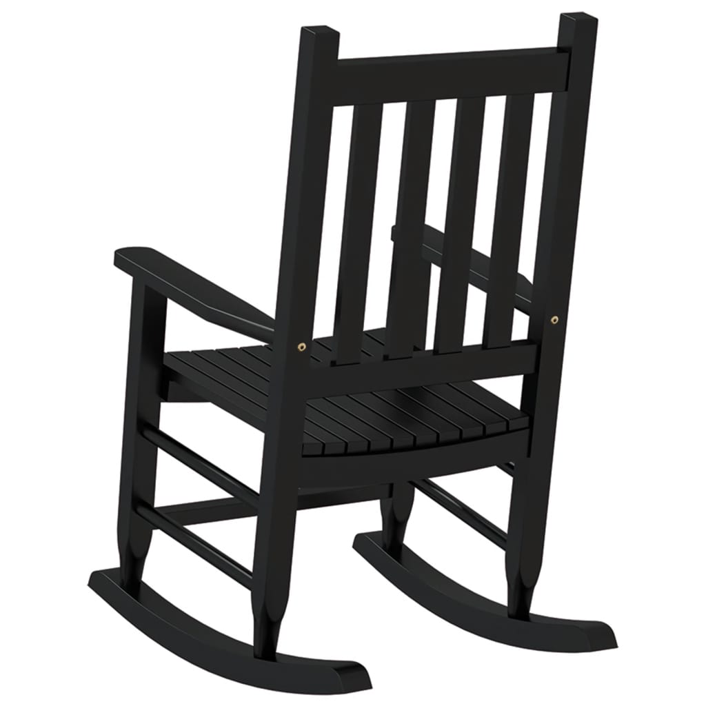 vidaXL Rocking Chairs for Children 2 pcs Black Solid Wood Poplar