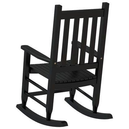vidaXL Rocking Chairs for Children 2 pcs Black Solid Wood Poplar