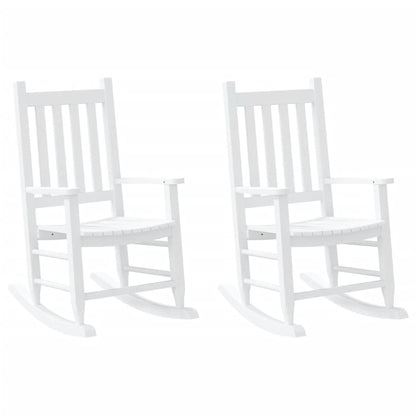 vidaXL Rocking Chairs for Children 2 pcs White Solid Wood Poplar