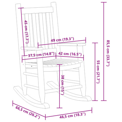 vidaXL Rocking Chairs for Children 2 pcs White Solid Wood Poplar
