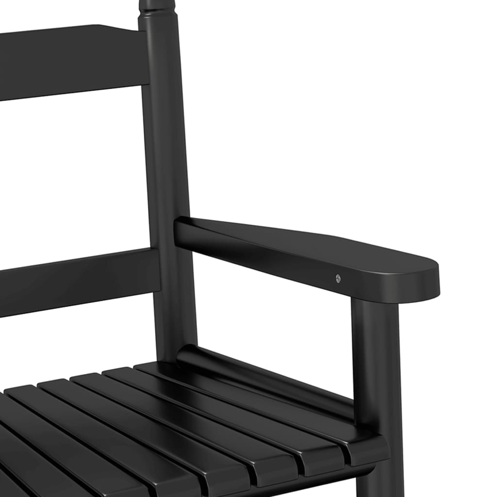 vidaXL Rocking Chairs for Children 2 pcs Black Solid Wood Poplar
