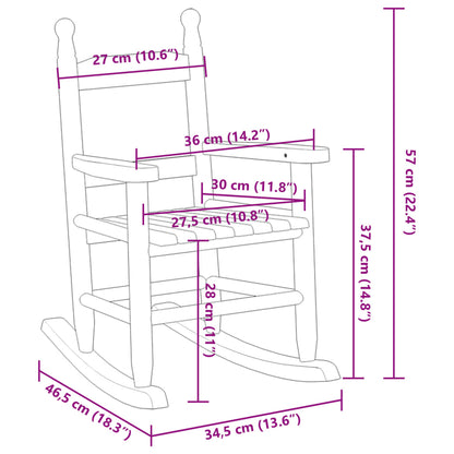 vidaXL Rocking Chairs for Children 2 pcs Black Solid Wood Poplar