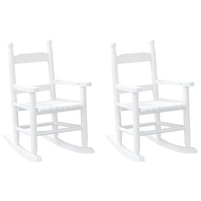 vidaXL Rocking Chairs for Children 2 pcs White Solid Wood Poplar