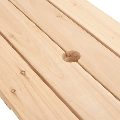 vidaXL Picnic Table for 4 Kids with Umbrella Solid Wood Fir
