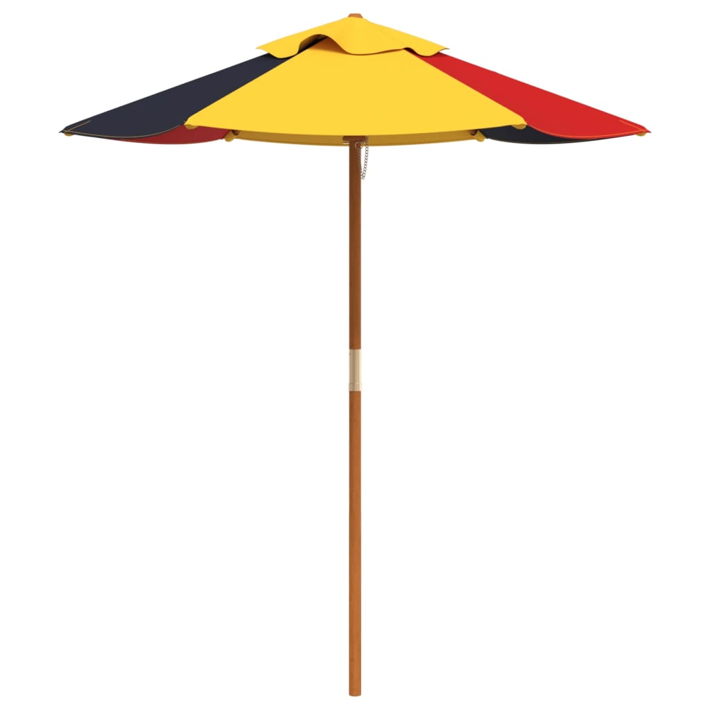 vidaXL Picnic Table for 6 Kids with Umbrella Hexagon Solid Wood Fir