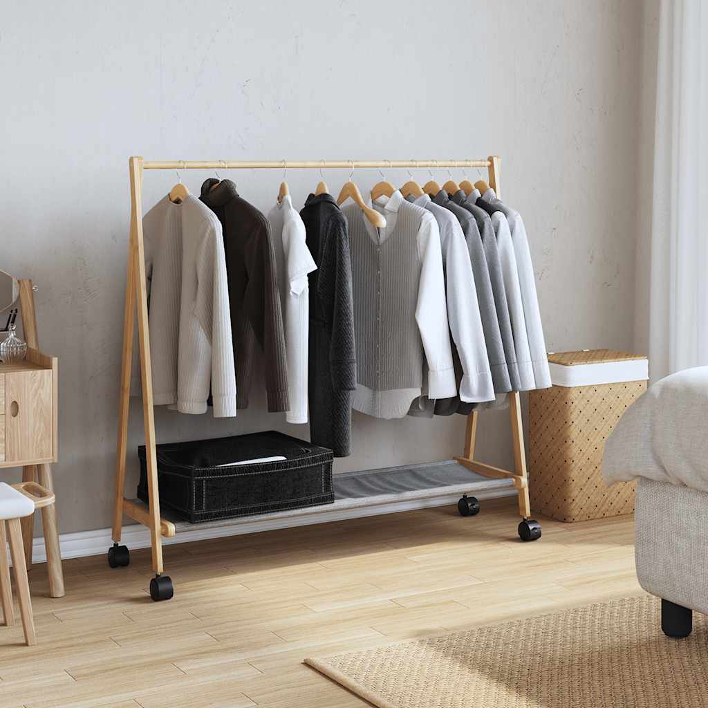 vidaXL Clothes Rack | Bamboo | Varnished Finish | 106 x 34 x 106.5 cm | Foldable