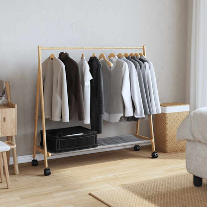 vidaXL Clothes Rack | Bamboo | Varnished Finish | 106 x 34 x 106.5 cm | Foldable