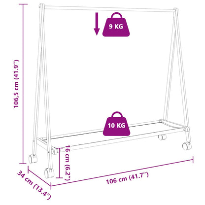 vidaXL Clothes Rack | Bamboo | Varnished Finish | 106 x 34 x 106.5 cm | Foldable