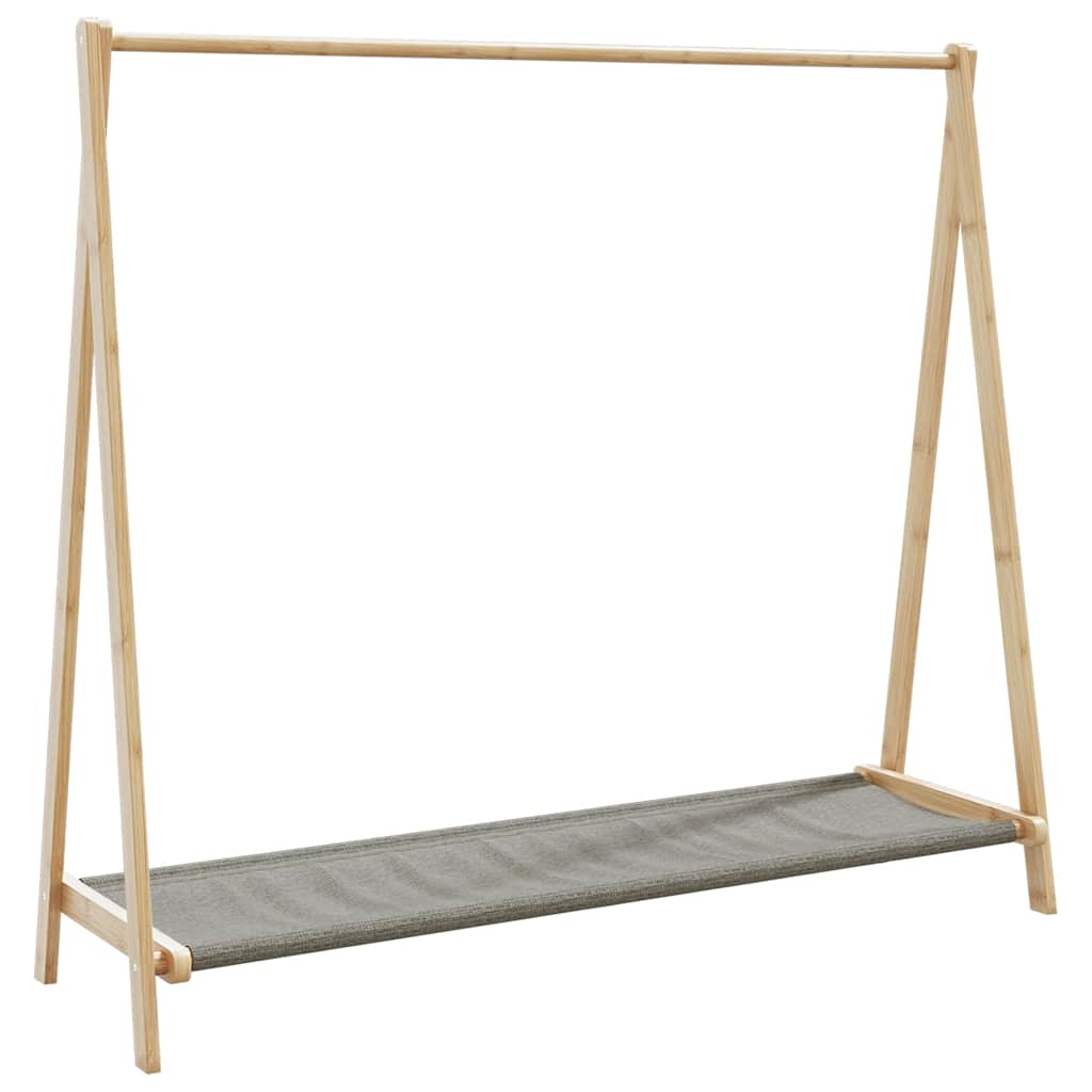 vidaXL Clothes Rack | Natural Bamboo | Varnished Bamboo, Fabric | Medium