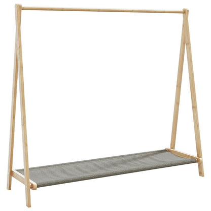 vidaXL Clothes Rack | Natural Bamboo | Varnished Bamboo, Fabric | Medium