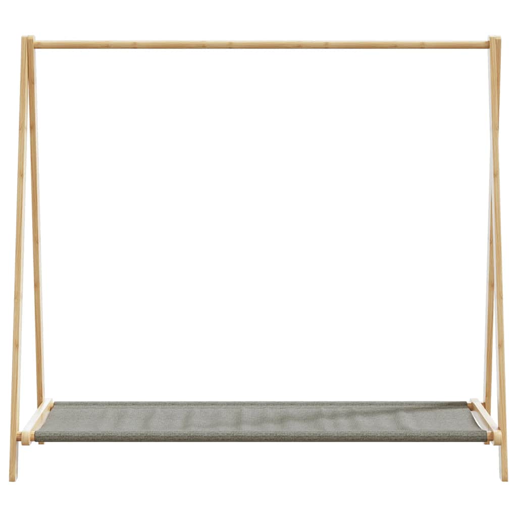 vidaXL Clothes Rack | Natural Bamboo | Varnished Bamboo, Fabric | Medium