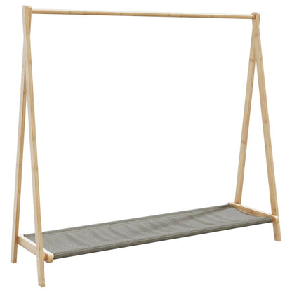 vidaXL Clothes Rack | Natural Bamboo | Varnished Bamboo, Fabric | Medium