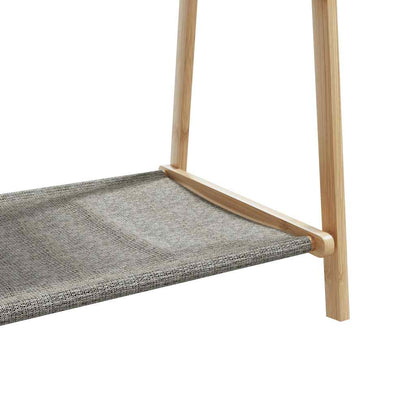 vidaXL Clothes Rack | Natural Bamboo | Varnished Bamboo, Fabric | Medium