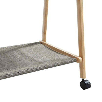 vidaXL Clothes Rack with Shelves and Wheels 96x45.5x155.5 cm Bamboo