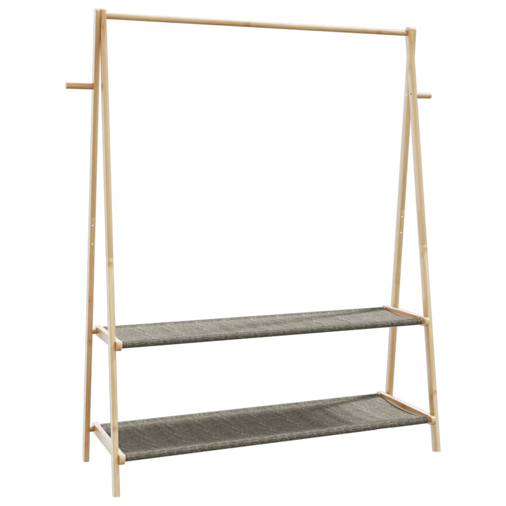 vidaXL Clothes Rack with Shelves 132x45.5x150.5 cm Bamboo