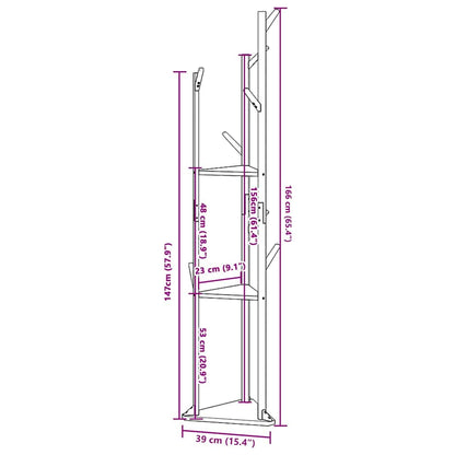 vidaXL Coat Stand with Hooks and Shelves 39x33x166 cm Bamboo