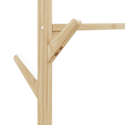 vidaXL Clothes Rack | Natural Bamboo | Bamboo | 100x38x175.5 cm |  Rollable