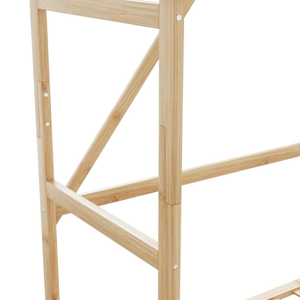 vidaXL Clothes Rack with Shelves and Wheels 110x40x180 cm Bamboo