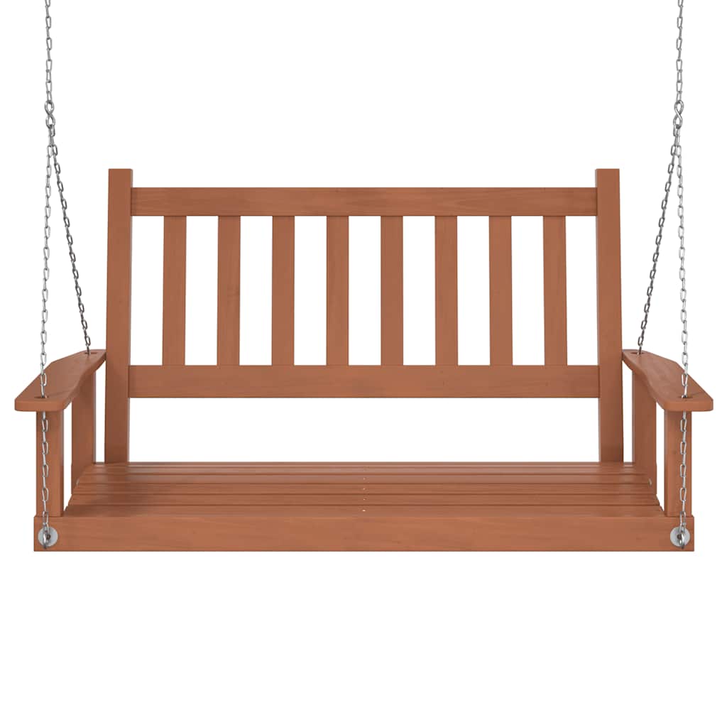 vidaXL Garden Swing Bench with Metal Chains Brown Solid Wood Fir