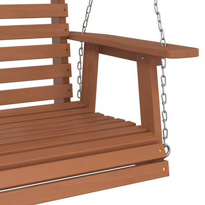 vidaXL Garden Swing Bench with Metal Chains Brown Solid Wood Fir