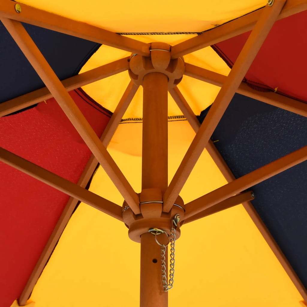 vidaXL Garden Umbrella for Kids with Wooden Pole Ø120x140 cm